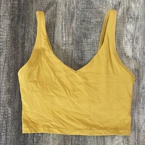 Yellow Cropped Athletic Tank Top